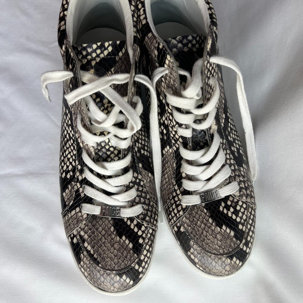 NEW! PAIGE SNAKE EMBOSSED GOAT LEATHER MID TOP SNEAKER